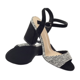 Sandales sur le poteau Sergio Leone 820 à rayures blanc noir 3