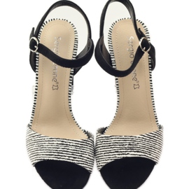 Sandales sur le poteau Sergio Leone 820 à rayures blanc noir 4