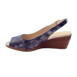 Sandales compensées Sergio Leone 811 bleu marin 2