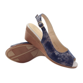Sandales compensées Sergio Leone 811 bleu marin 3