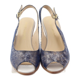 Sandales compensées Sergio Leone 811 bleu marine 4