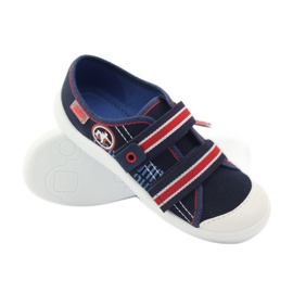 Chaussons de baskets pour garçons Befado 672Y058 bleu marin rouge blanche 3