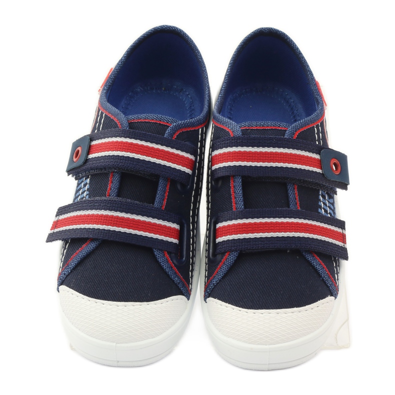 Chaussons de baskets pour garçons Befado 672Y058 bleu marine rouge blanc 4