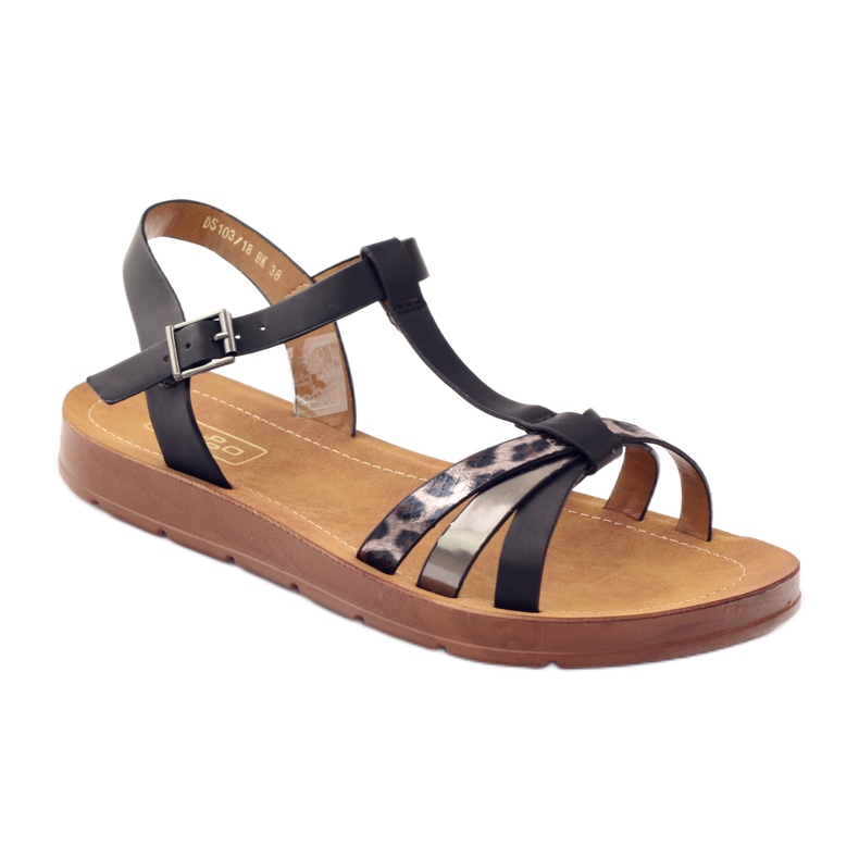 Filippo Sandales femme léopard 103 noir gris 1