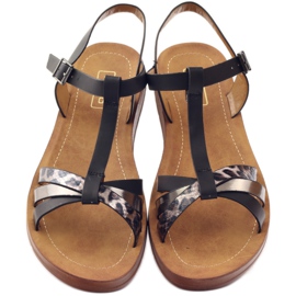 Filippo Sandales femme léopard 103 noir gris 4