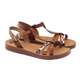 Filippo Sandales femme panthère wz 103 brun jaune 3