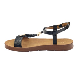 Filippo Sandales femme noires 104 le noir jaune 2