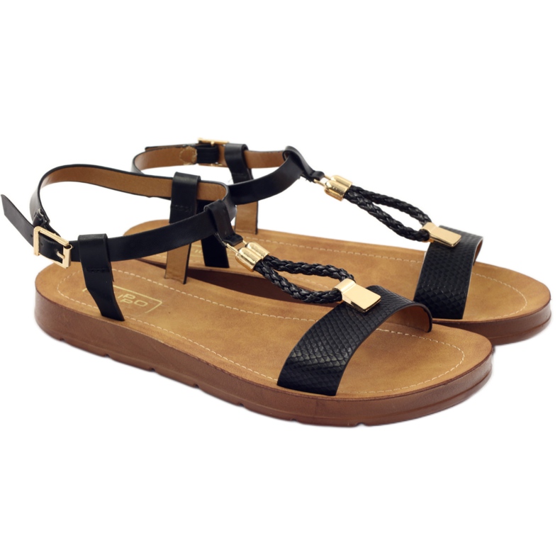 Filippo Sandales femme noires 104 le noir jaune 3