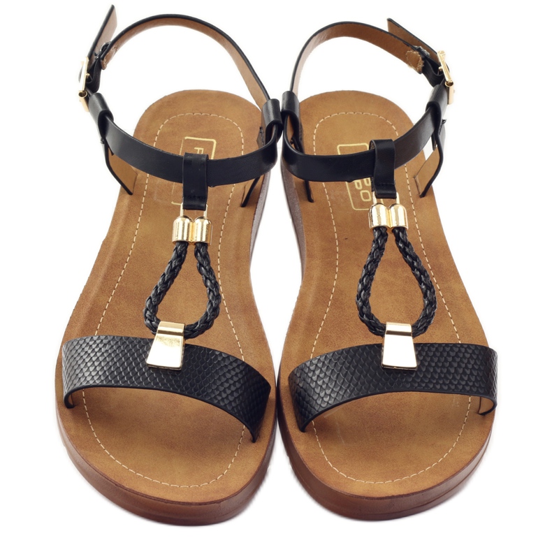 Filippo Sandales femme noires 104 le noir jaune 4