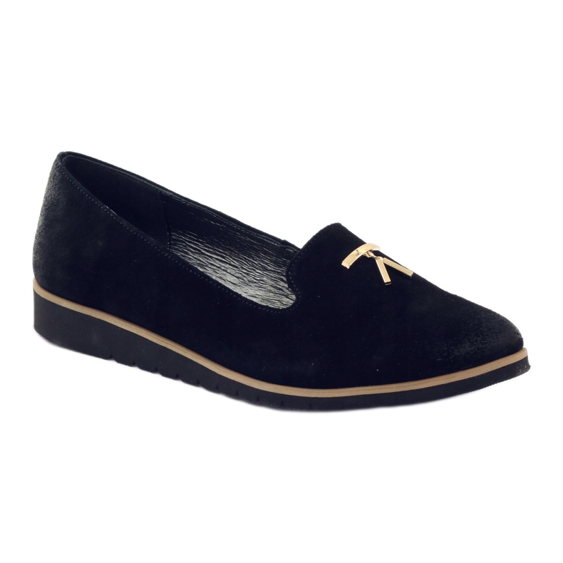 Chaussures avec ornement en or Angello 1346 le noir 1