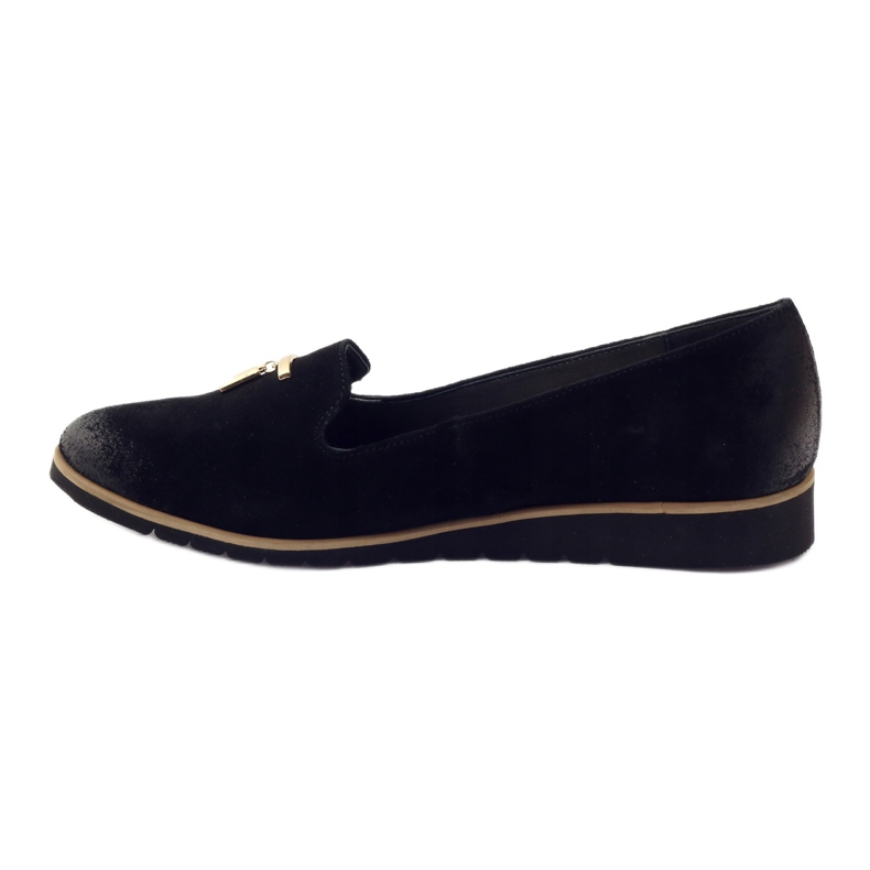 Chaussures avec ornement en or Angello 1346 le noir 2