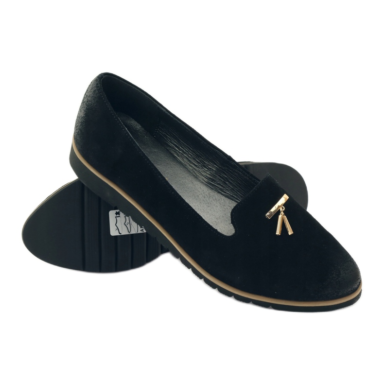 Chaussures avec ornement en or Angello 1346 le noir 3