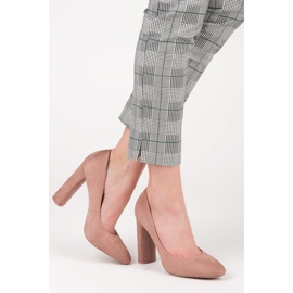 Ideal Shoes Escarpins élégants sur le poteau rose 2