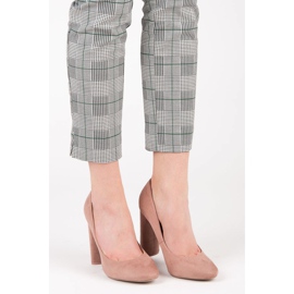 Ideal Shoes Escarpins élégants sur le poteau rose 1