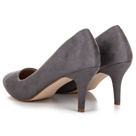 Escarpins en daim à talons hauts gris 4