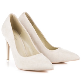 Talons hauts crème brun 3