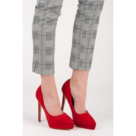 Bestelle Talons en daim sur la plateforme rouge 1