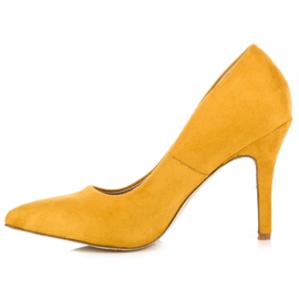 Escarpins en daim jaune 5
