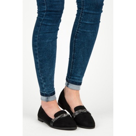 Bestelle Chaussures en daim avec cristaux le noir 5