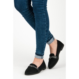 Bestelle Chaussures en daim avec cristaux le noir 6