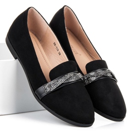 Bestelle Chaussures en daim avec cristaux le noir 4