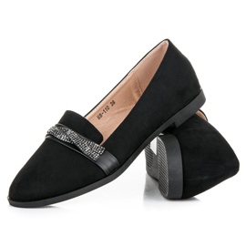 Bestelle Chaussures en daim avec cristaux le noir 3