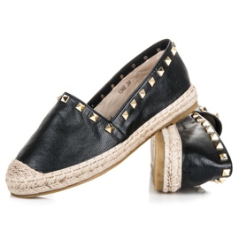 Coura Espadrilles noires à clous le noir 1