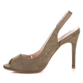 Bestelle Sandales en daim sur un talon haut vert 3