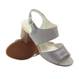 M.Daszyński Sandales en cuir Daszyński gris 3