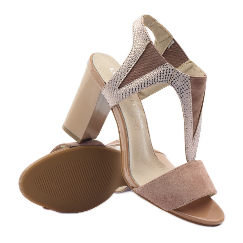 M.Daszyński Sandales en cuir Daszyński rose 3