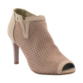 M.Daszyński Bottines ajourées avec empiècement en cuir Daszyński rose 1