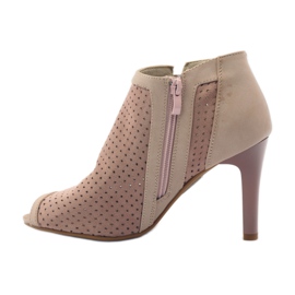 M.Daszyński Bottines ajourées avec empiècement en cuir Daszyński rose 2