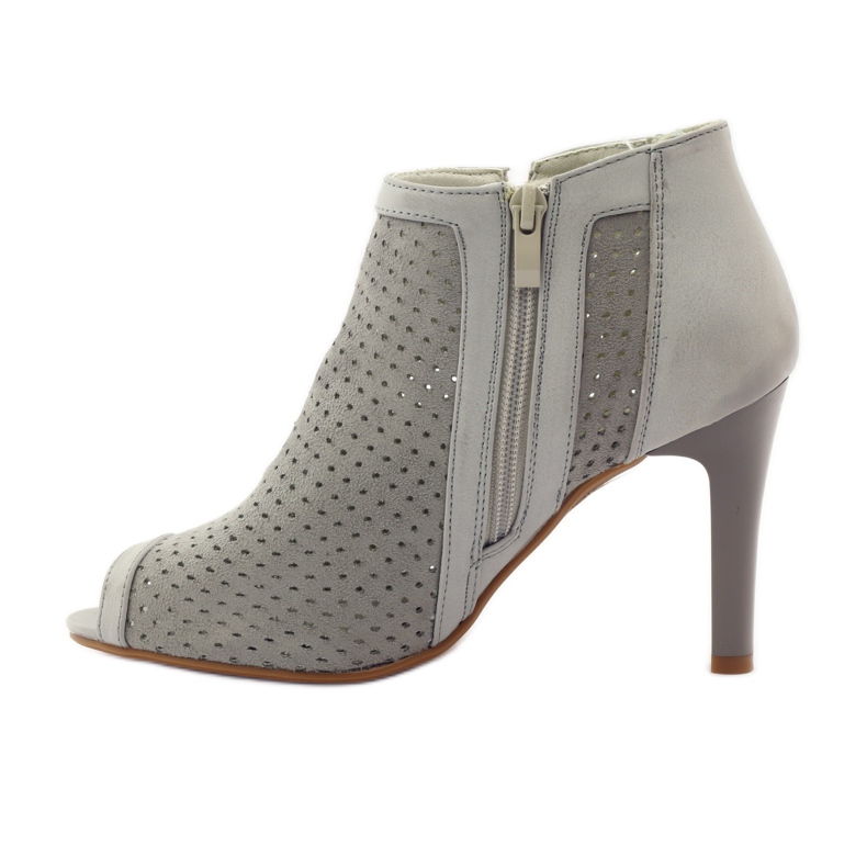 M.Daszyński Bottines ajourées avec empiècement en cuir Daszyński gris 2