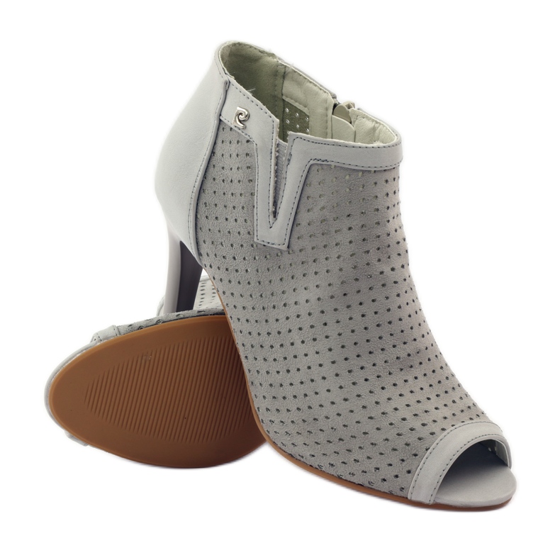 M.Daszyński Bottines ajourées avec empiècement en cuir Daszyński gris 3