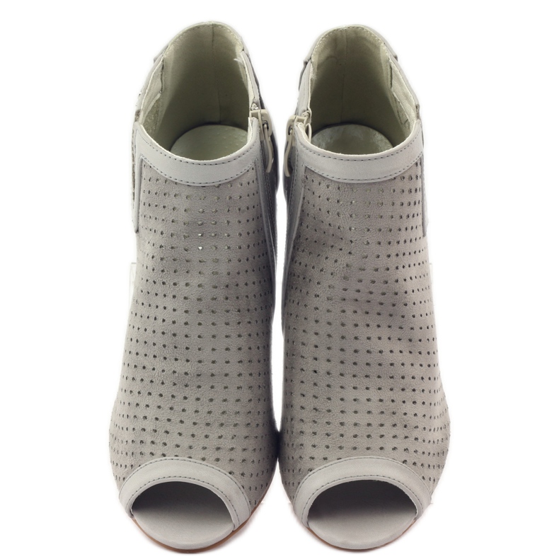 M.Daszyński Bottines ajourées avec empiècement en cuir Daszyński gris 4