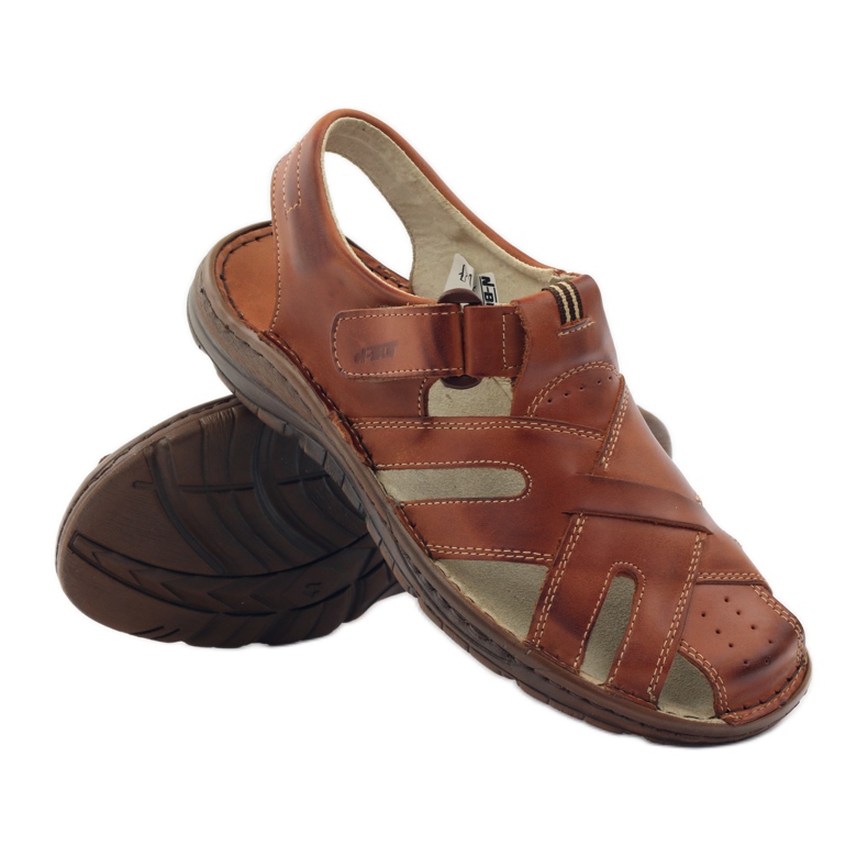 Naszbut 052 sandales pour hommes marron avec velcro brun 3