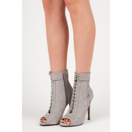 Seastar Bottines nouées à bout ouvert gris 2