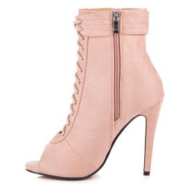 Seastar Bottines nouées à bout ouvert rose 3