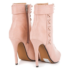 Seastar Bottines nouées à bout ouvert rose 4