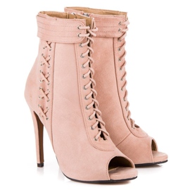 Seastar Bottines nouées à bout ouvert rose 5