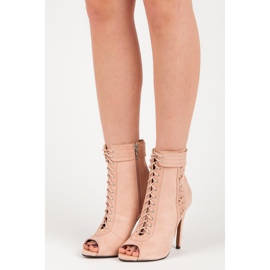 Seastar Bottines nouées à bout ouvert rose 6