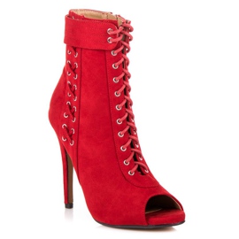Seastar Bottines nouées à bout ouvert rouge 2