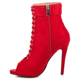 Seastar Bottines nouées à bout ouvert rouge 3
