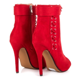 Seastar Bottines nouées à bout ouvert rouge 4