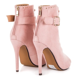 Seastar Bottines en daim à bout ouvert rose 5