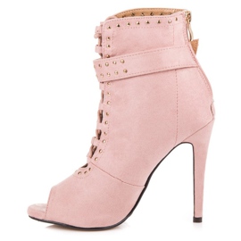 Seastar Bottines en daim à bout ouvert rose 4