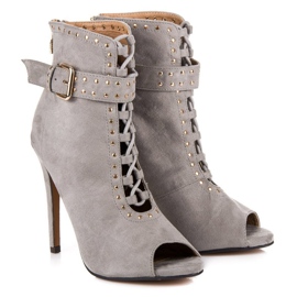 Seastar Bottines en daim à bout ouvert gris 6