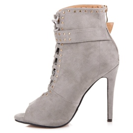 Seastar Bottines en daim à bout ouvert gris 4