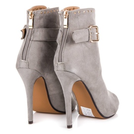 Seastar Bottines en daim à bout ouvert gris 5