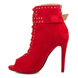 Seastar Bottines en daim à bout ouvert rouge 3